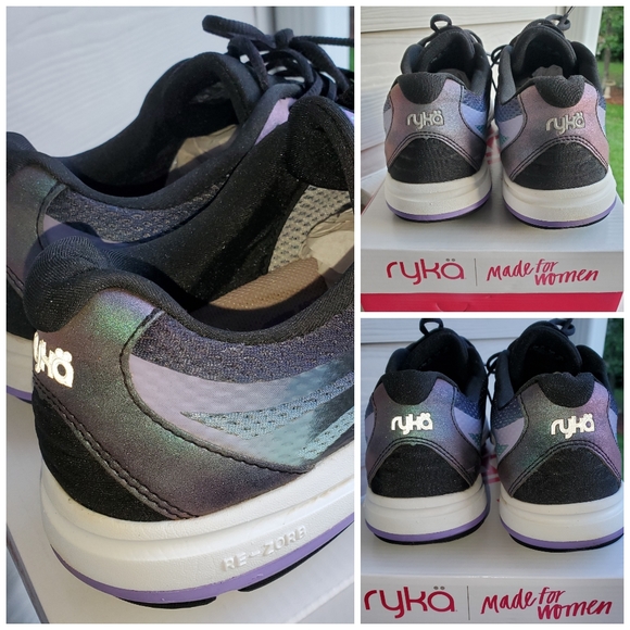 RYKÄ Devo Plus 2 Black/Purple Reflective Walking Sneakers Athletic Tennis Shoes - Picture 10 of 16